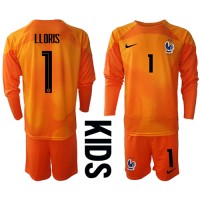 Otroški Nogometni dresi Francija Hugo Lloris #1 Vratar Domači SP 2022 Dolgi Rokav (+ Kratke hlače)